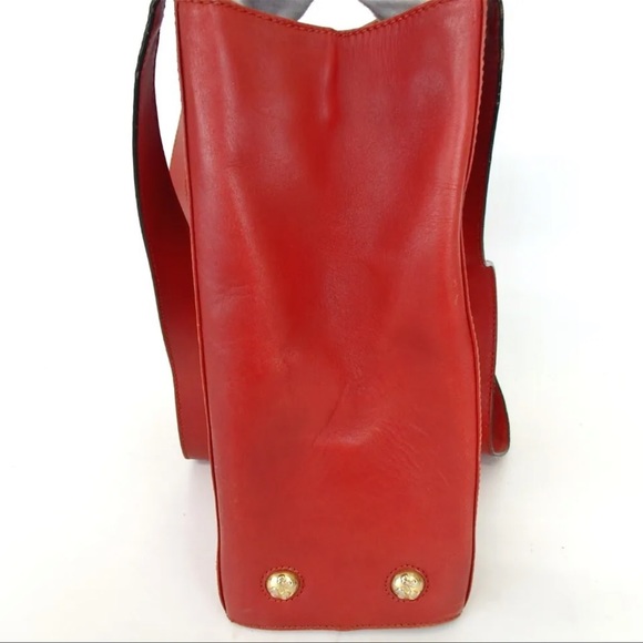 AUTH Authentic Salvatore Ferragamo Leather Handbag Shoulder Bag Tote Red - Picture 6 of 16